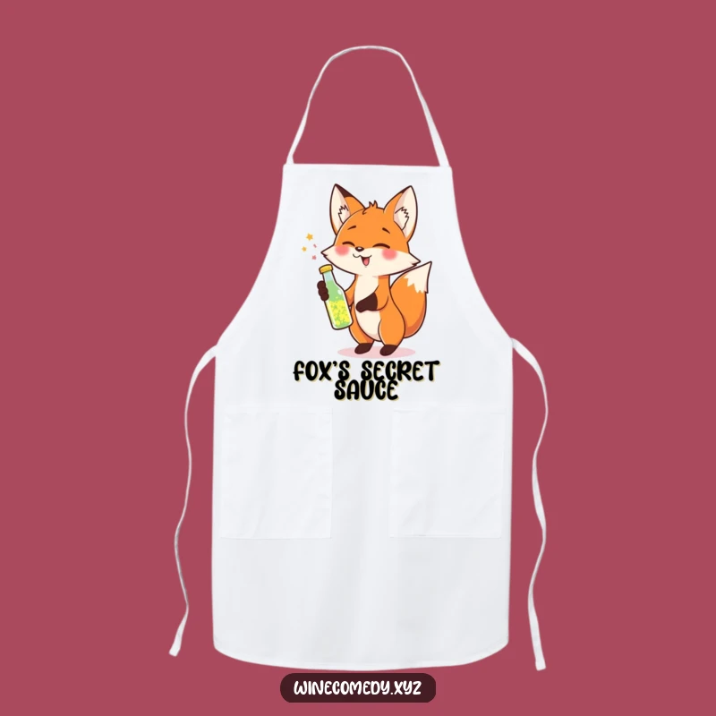 Funny Fox Sparkle Apron - Cheerful Kitchen Fun Gift