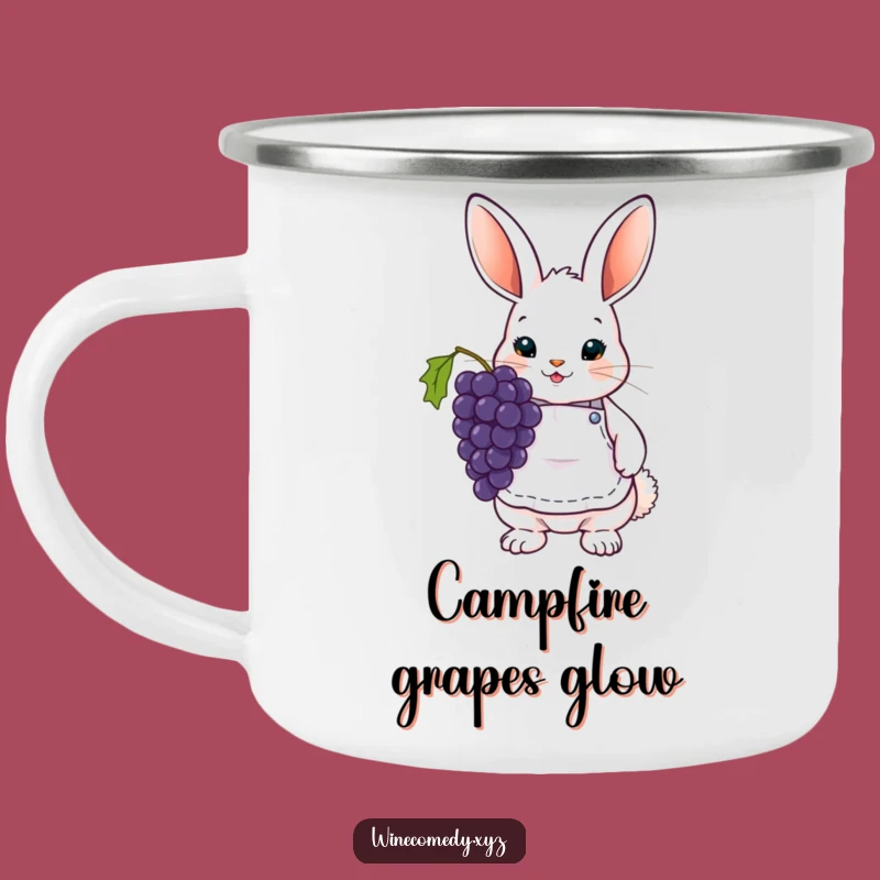 Funny Bunny Wine Camping Mug - Cute Grape Outdoor Adventure Gift