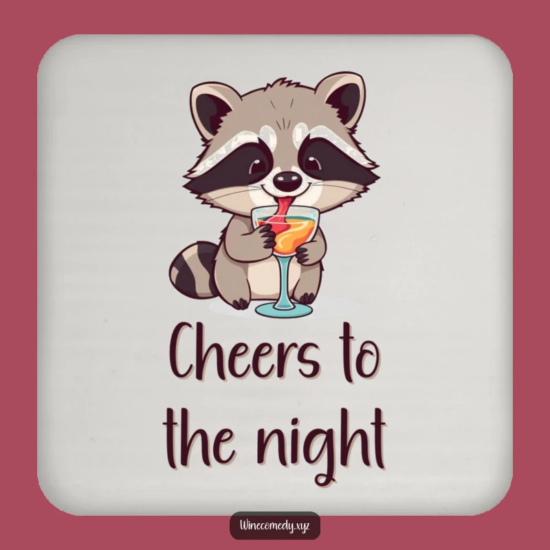 Funny Raccoon Wine Coaster Set - Protect Surfaces with Cartoon Charm