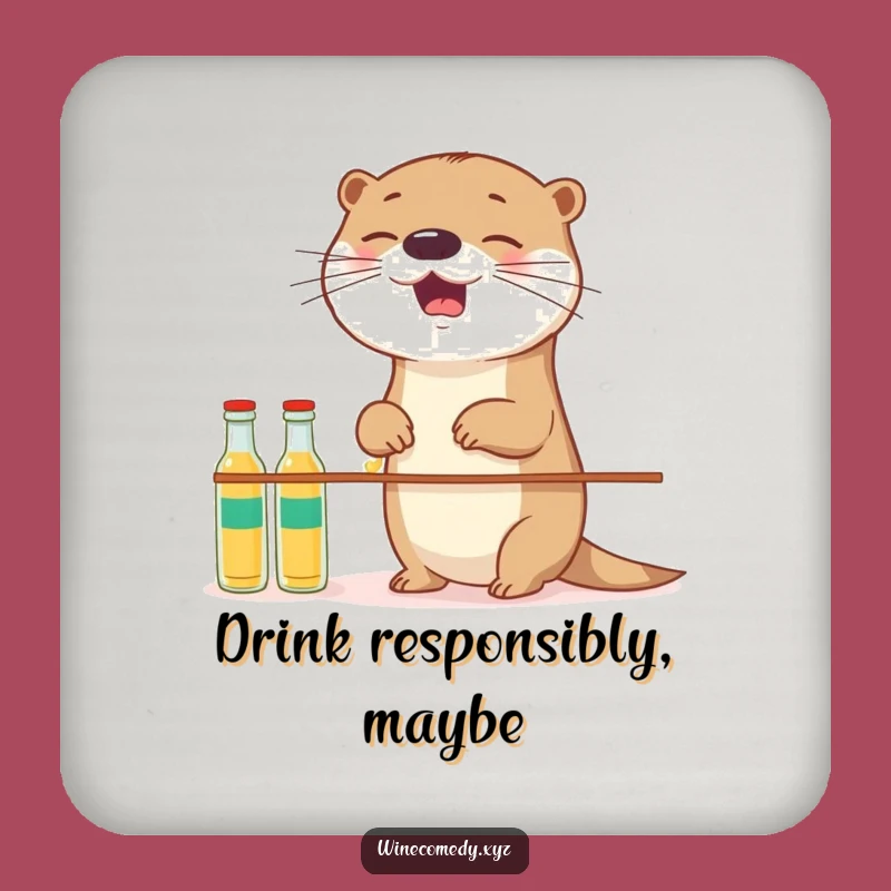 Funny Otter Balancing Coaster Set - Protect Surfaces with Cartoon Charm