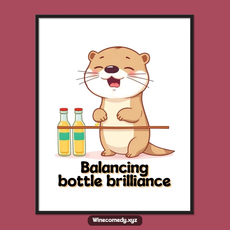 Free Printable Wall Art: Otter's Playful Balance - Quirky Downloadable Decor