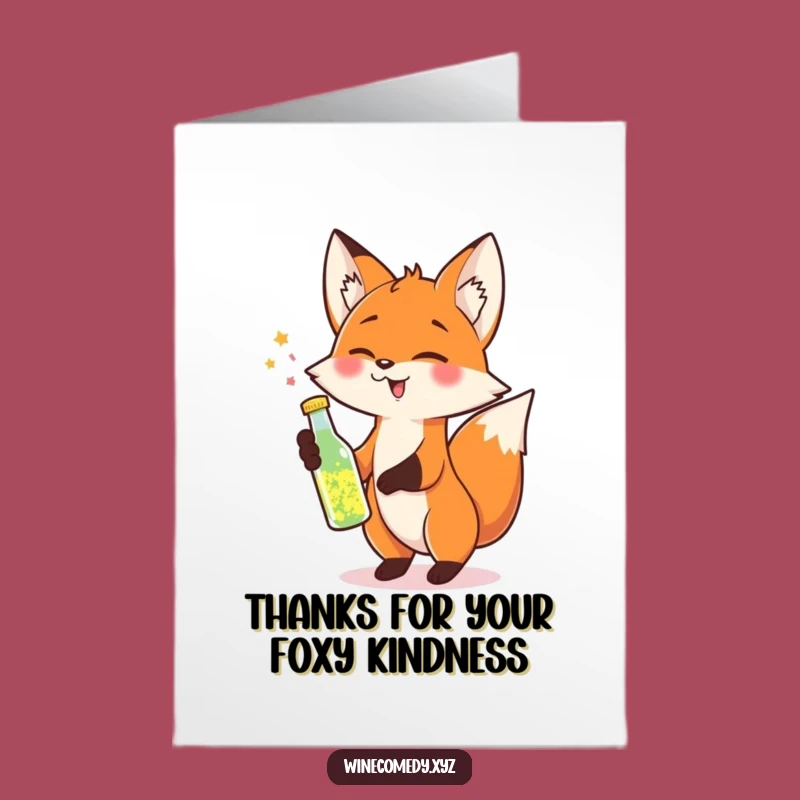 Free Printable Thank You Fox Card: Sparkling Thanks, Cheers, Funny Downloadable