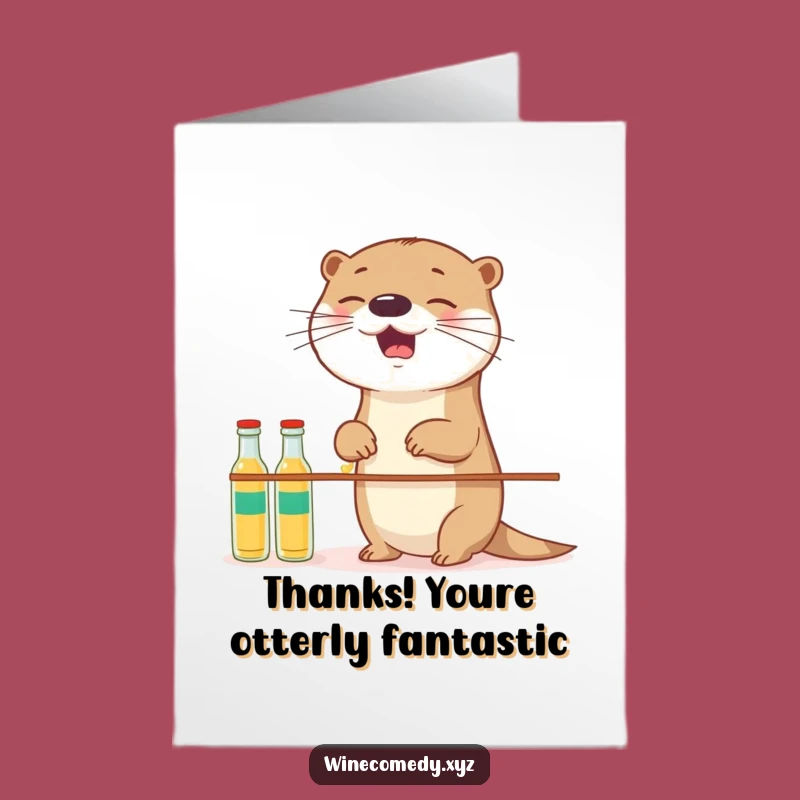 Free Printable Thank You Card: Otter's Gratitude Balance - Heartfelt Downloadable Gift