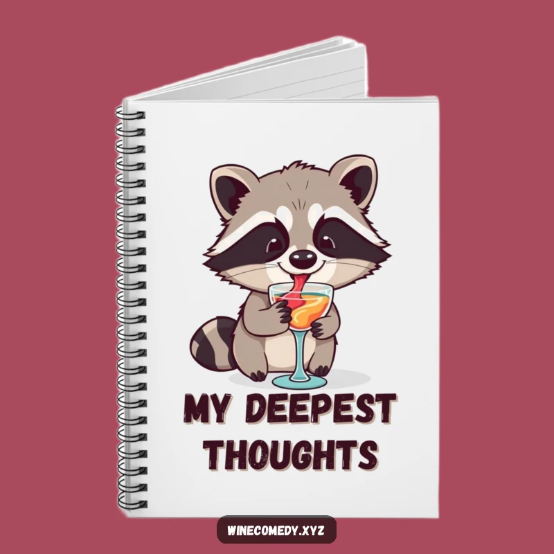 Funny Raccoon Ideas Notebook - Journal for Creative Thoughts & Wine Lovers