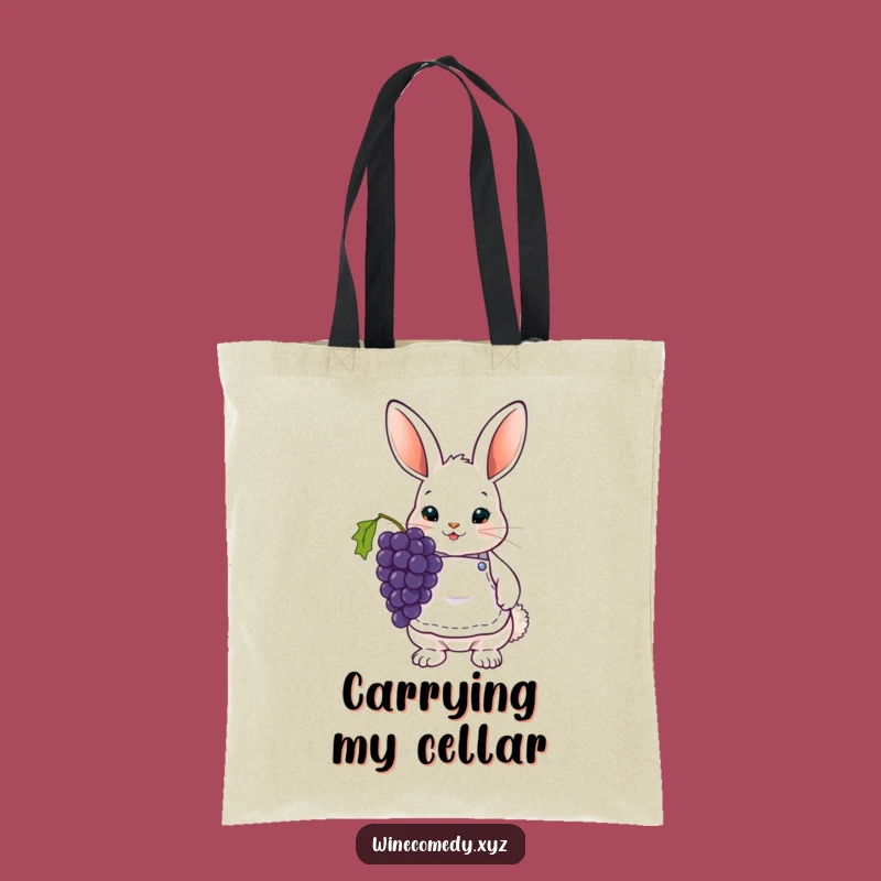 Funny Bunny Wine Tote Bag - Cute Grape Carryall Gift