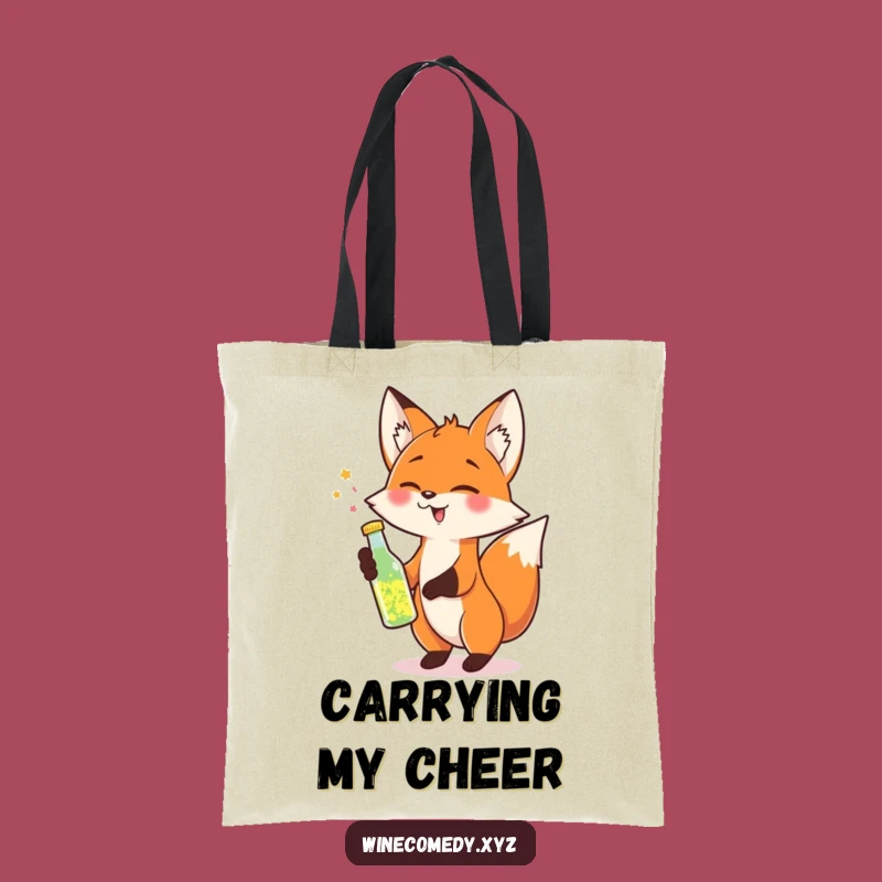 Funny Fox Sparkle Tote Bag - Cheerful Carryall Gift