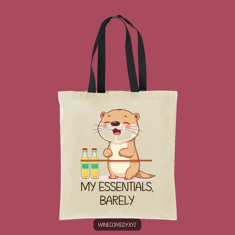 Funny Otter Balancing Tote Bag - Durable Canvas Bag for Everyday Fun
